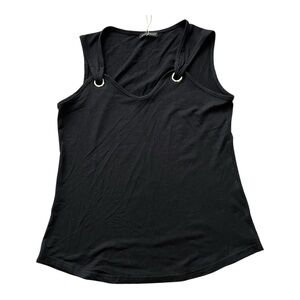 ❤️3/$15 NWT Sleeveless Black Tank with Metal Ring Detail- Size M
